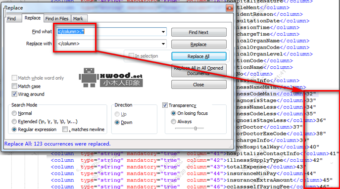 notepad++正则表达式替换字符串使用示例（图文）